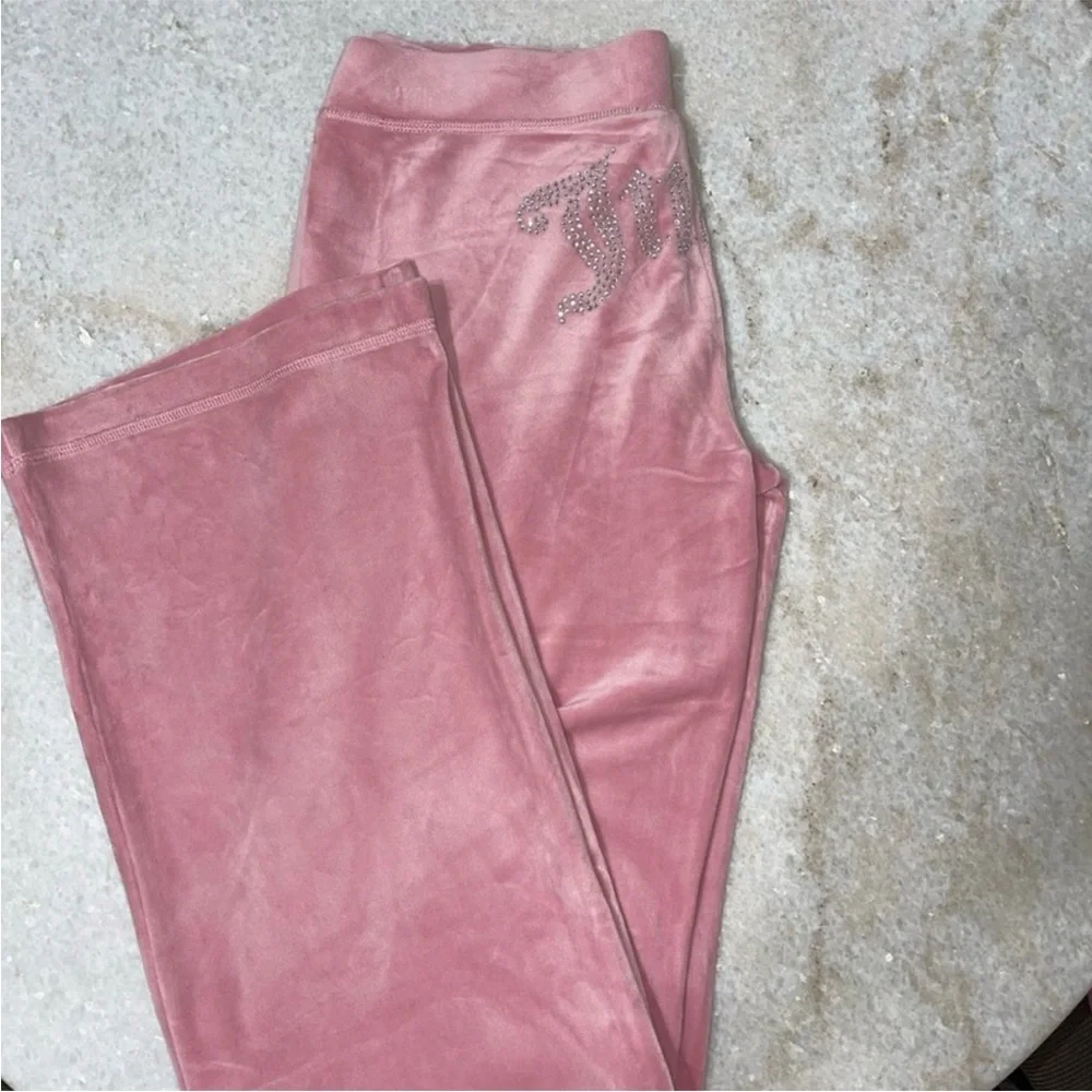 NEW! JUICY COUTURE Velour OG small Bling Tracksuit Set in pink